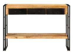 Mesa consola madera maciza de mango 110x30x76 cm