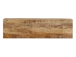 Mesa consola madera maciza mango rugosa y hierro 110x30x75 cm