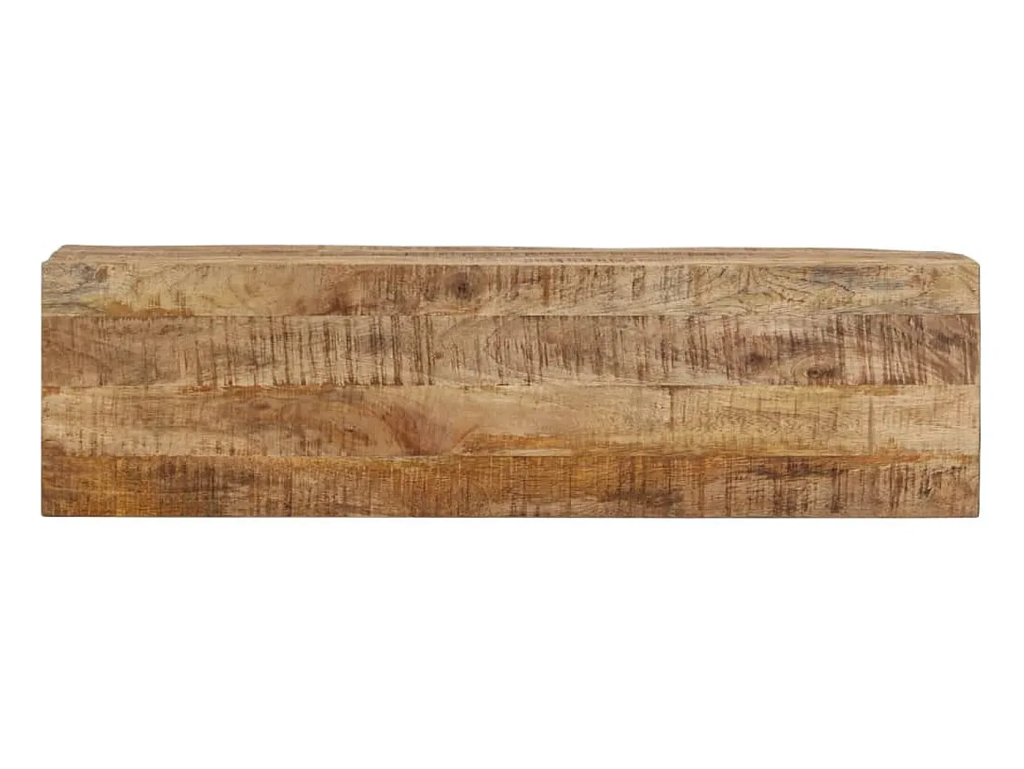 Mesa consola madera maciza mango rugosa y hierro 110x30x75 cm