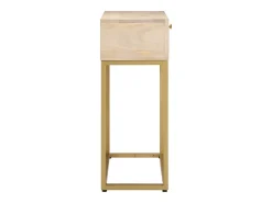 Mesa consola madera maciza de mango y hierro 90x30x76 cm ES964195