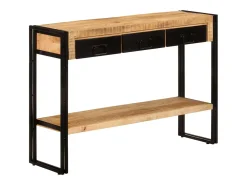 Mesa consola madera maciza de mango 110x30x76 cm