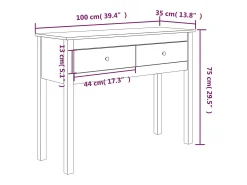 Mesa consola madera maciza de pino 100x35x75 cm