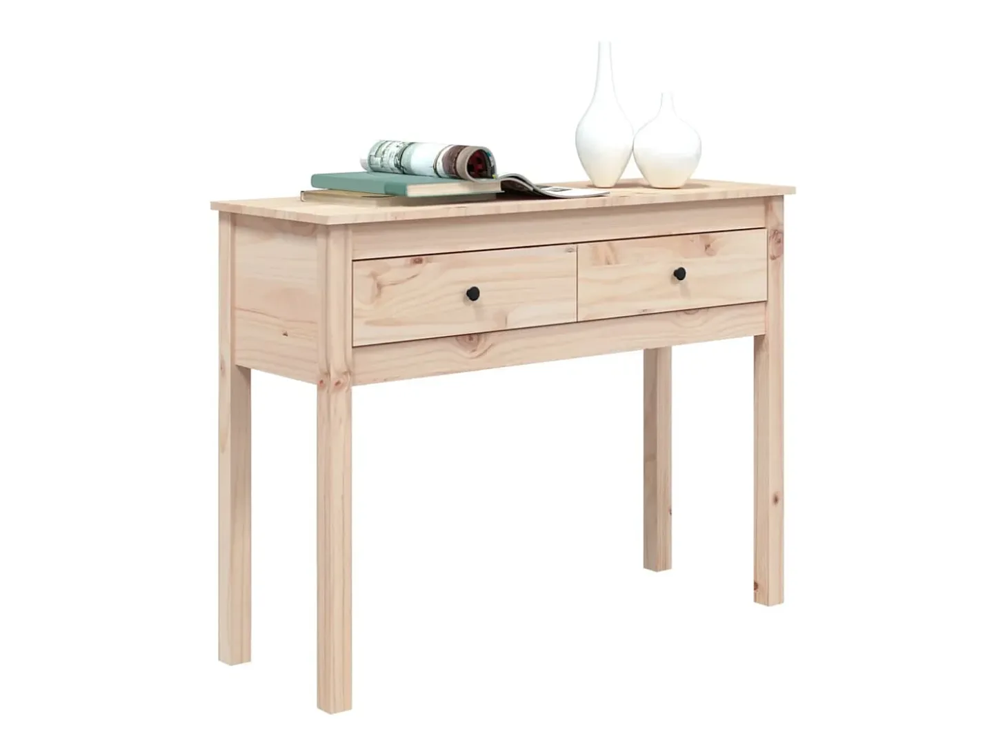Mesa consola madera maciza de pino 100x35x75 cm