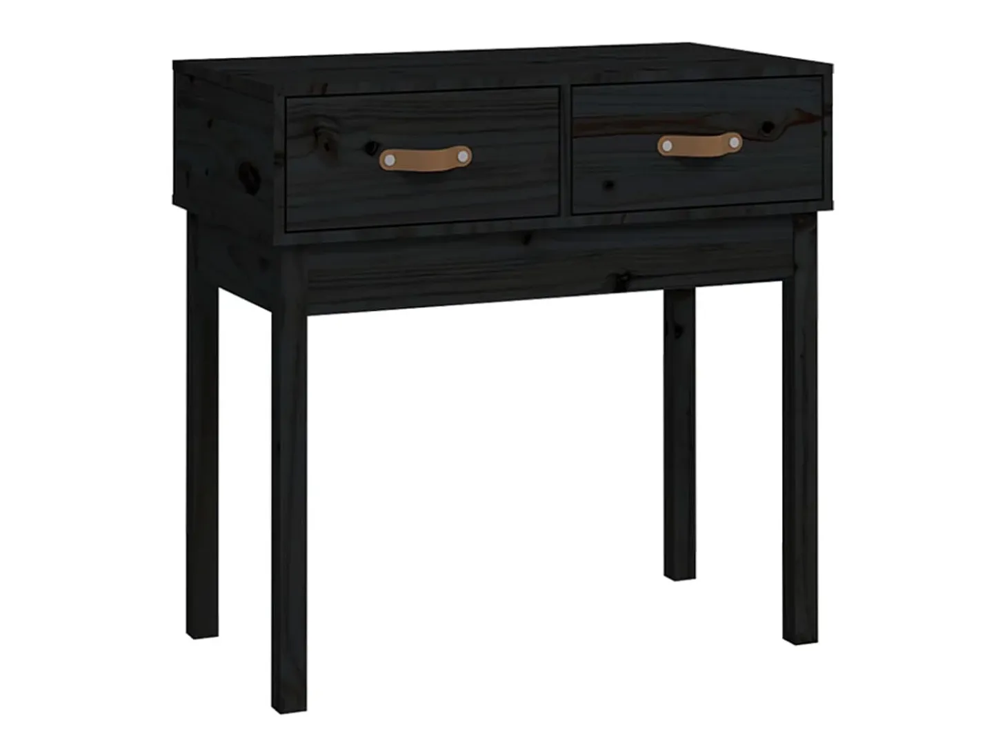 Mesa consola madera maciza de pino negro 76,5x40x75 cm