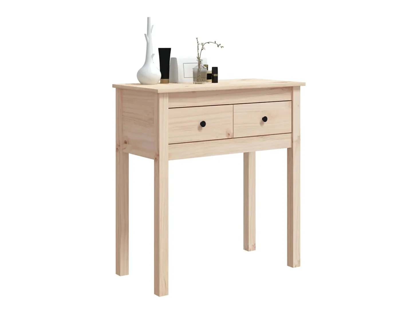 Mesa consola madera maciza de pino 70x35x75 cm ES553043