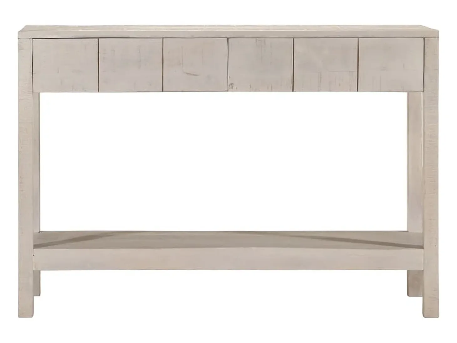 Mesa consola madera maciza de mango blanco 110x35x75 cm ES462660