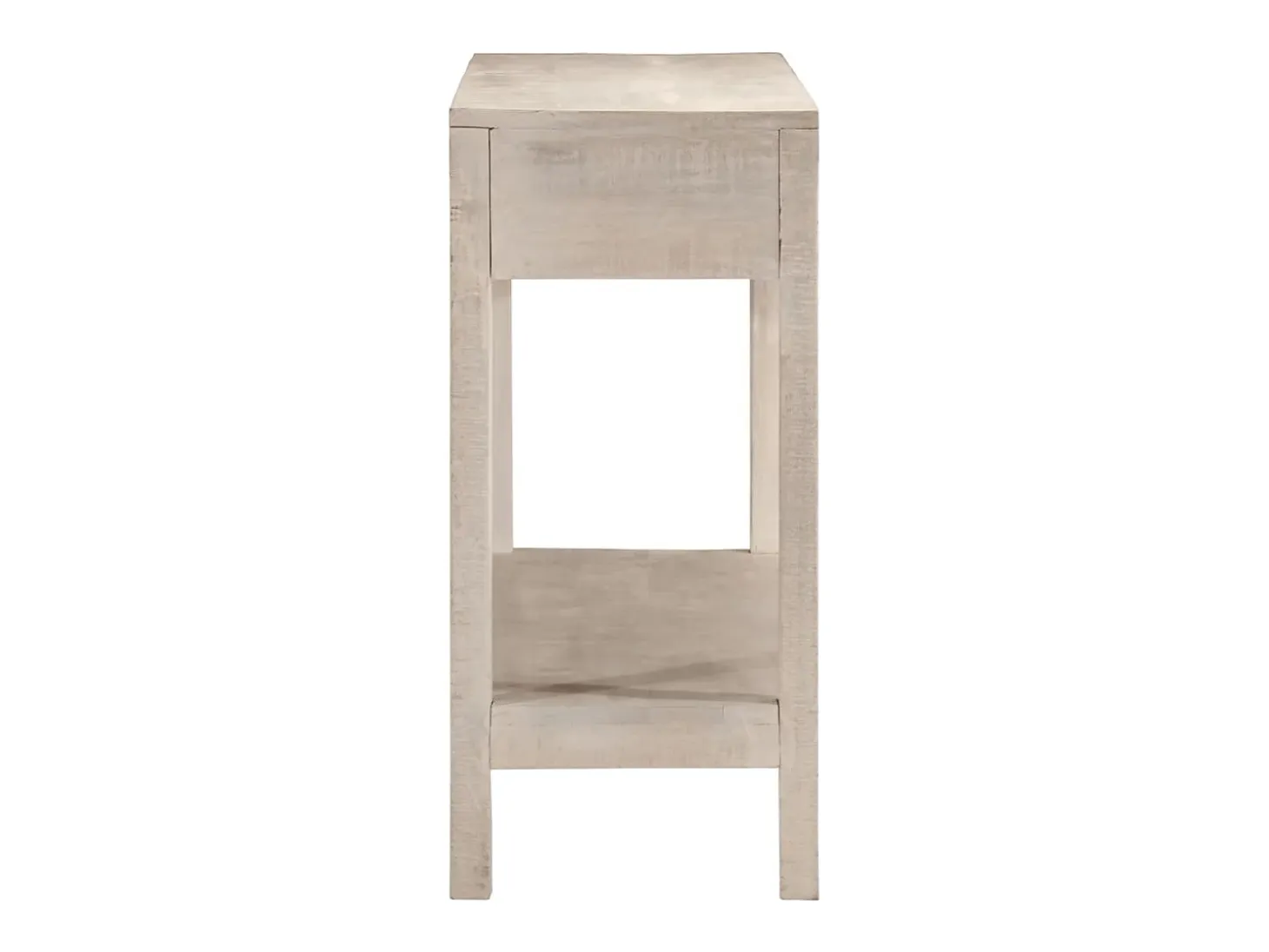 Mesa consola madera maciza de mango blanco 110x35x75 cm ES462660