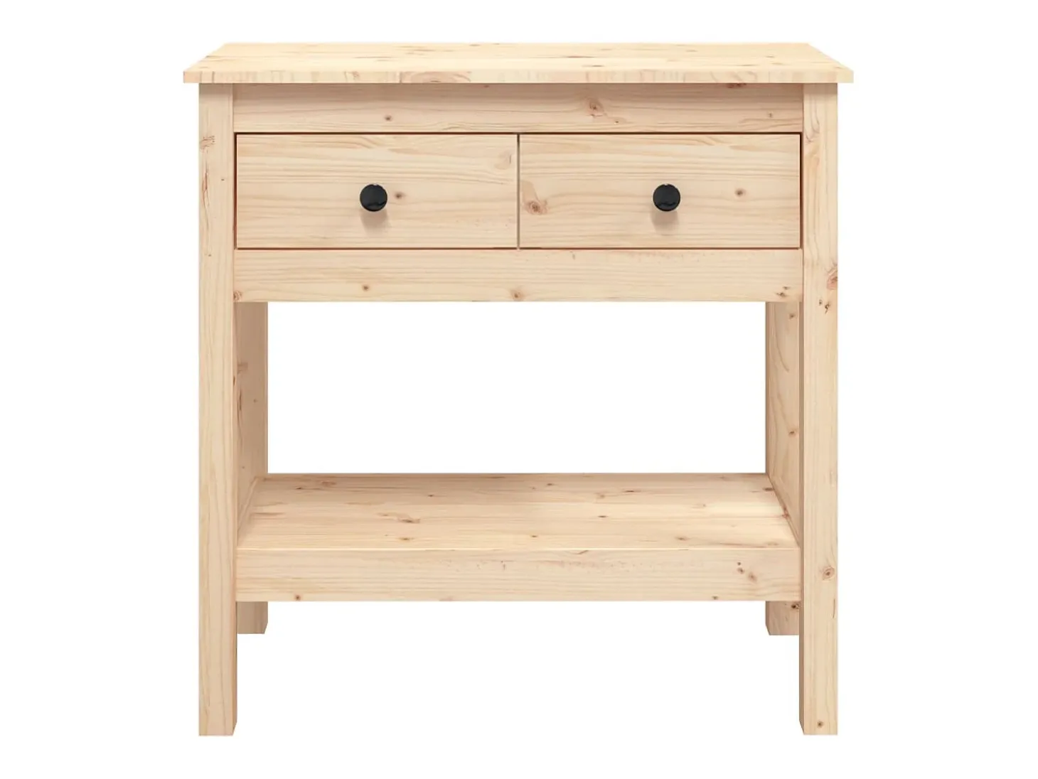 Mesa consola madera maciza de pino 75x35x75 cm