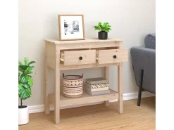 Mesa consola madera maciza de pino 75x35x75 cm