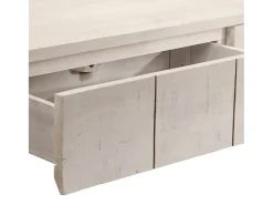 Mesa consola madera maciza de mango blanco 110x35x75 cm