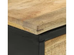 Mesa consola madera maciza de mango rugosa 110x30x75 cm
