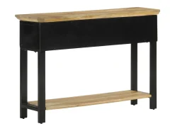Mesa consola madera maciza de mango rugosa 110x30x75 cm