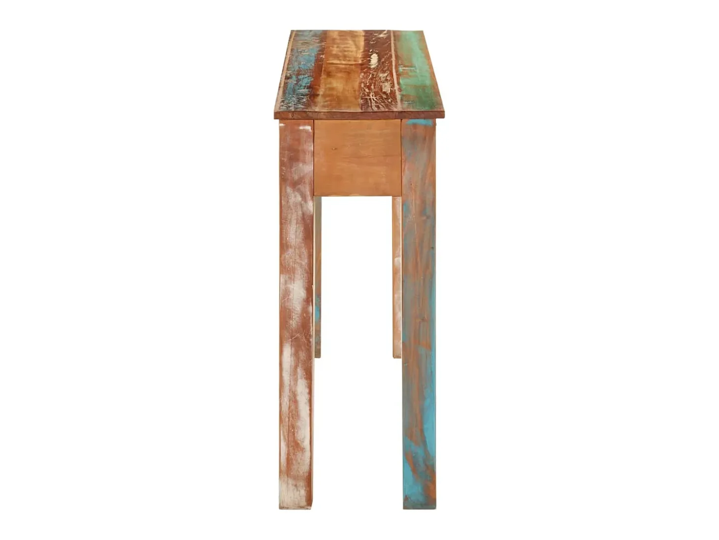 Mesa consola madera maciza reciclada 110x30x75 cm
