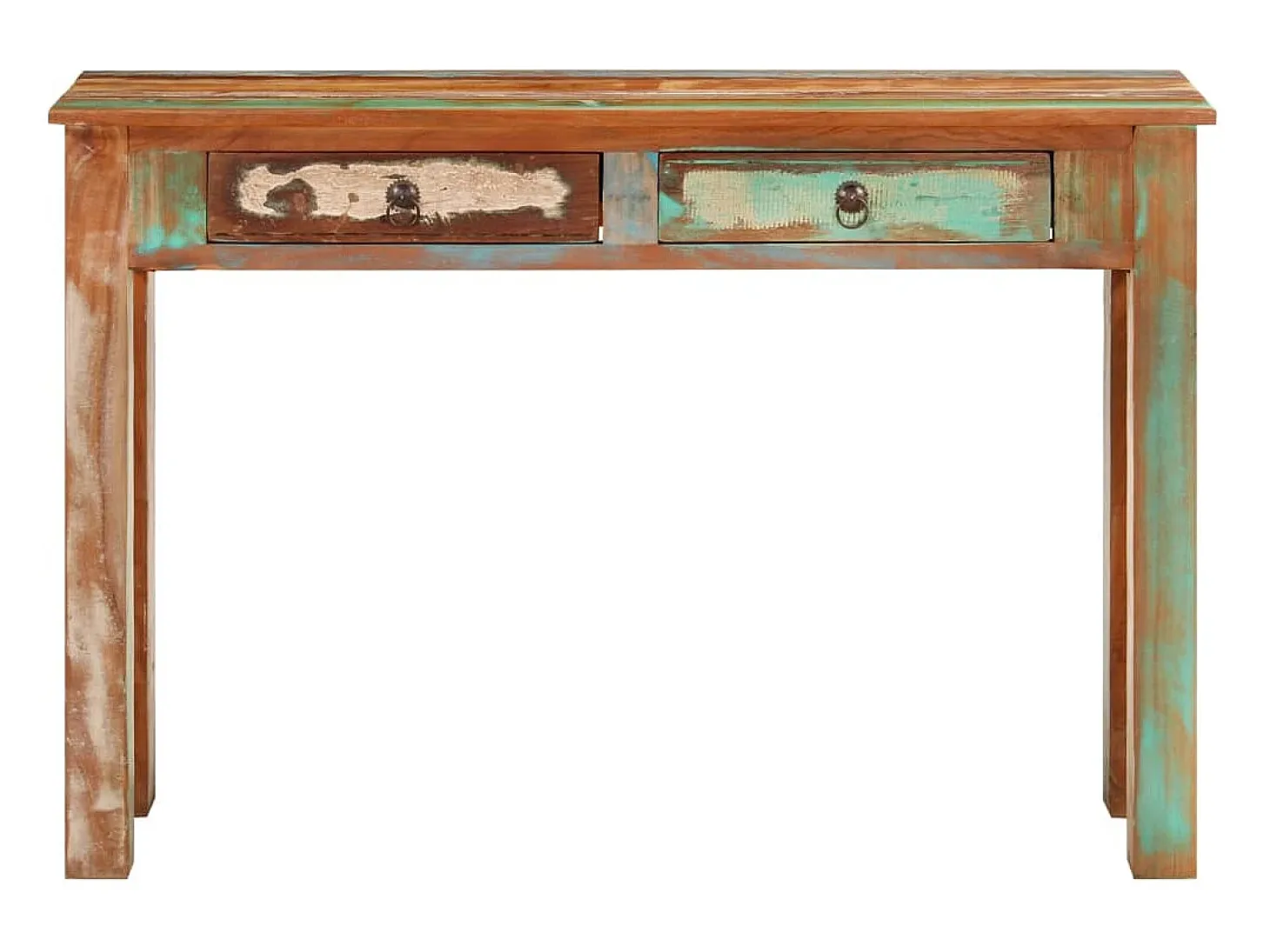 Mesa consola madera maciza reciclada 110x30x75 cm