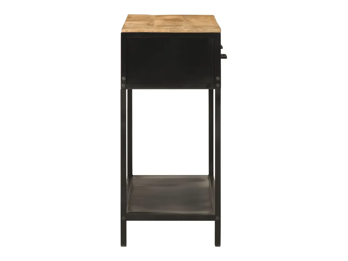 Mesa consola madera maciza de mango y hierro 100x35x76 cm