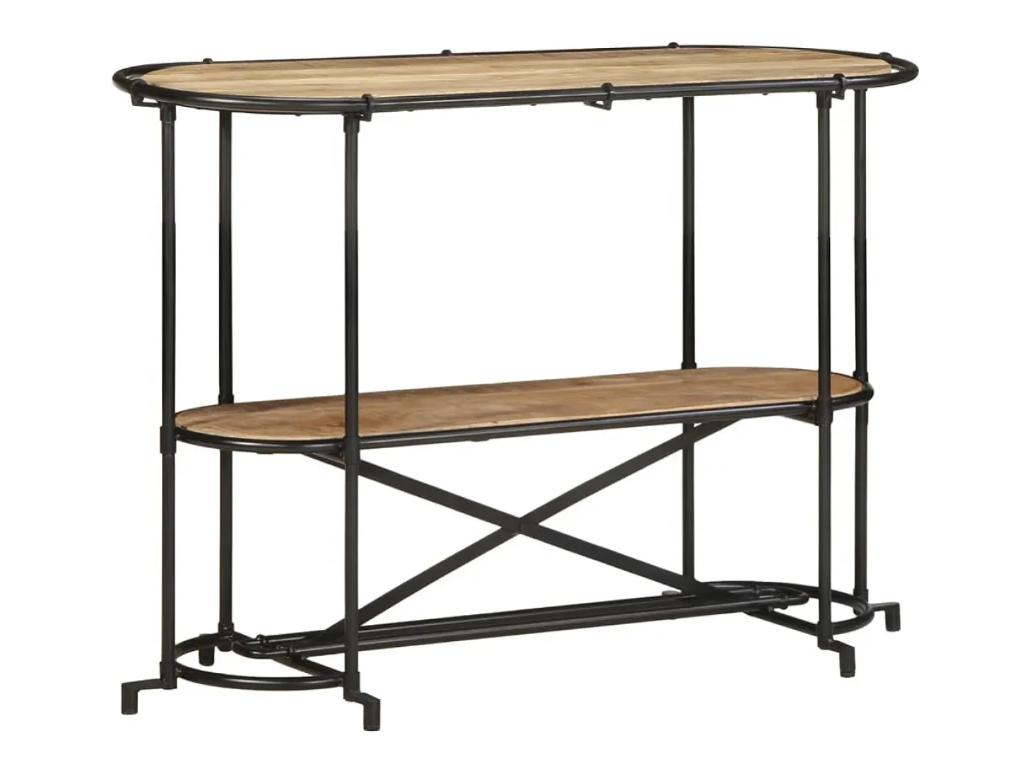 Mesa consola madera maciza de mango rugosa 110x42x76 cm