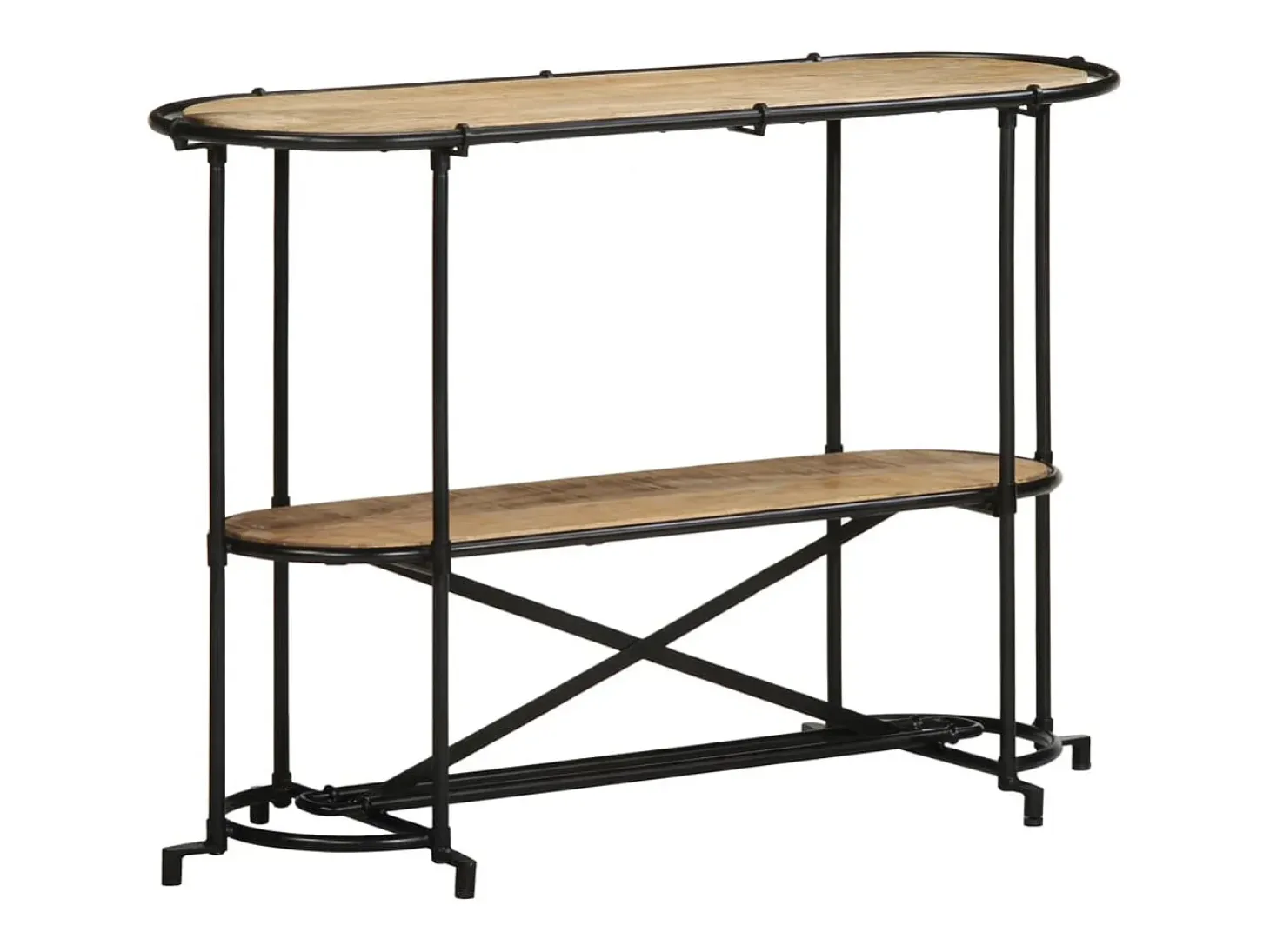 Mesa consola madera maciza de mango rugosa 110x42x76 cm