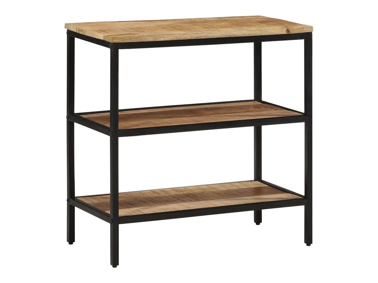 Mesa consola madera maciza de mango rugosa 70x35x70 cm