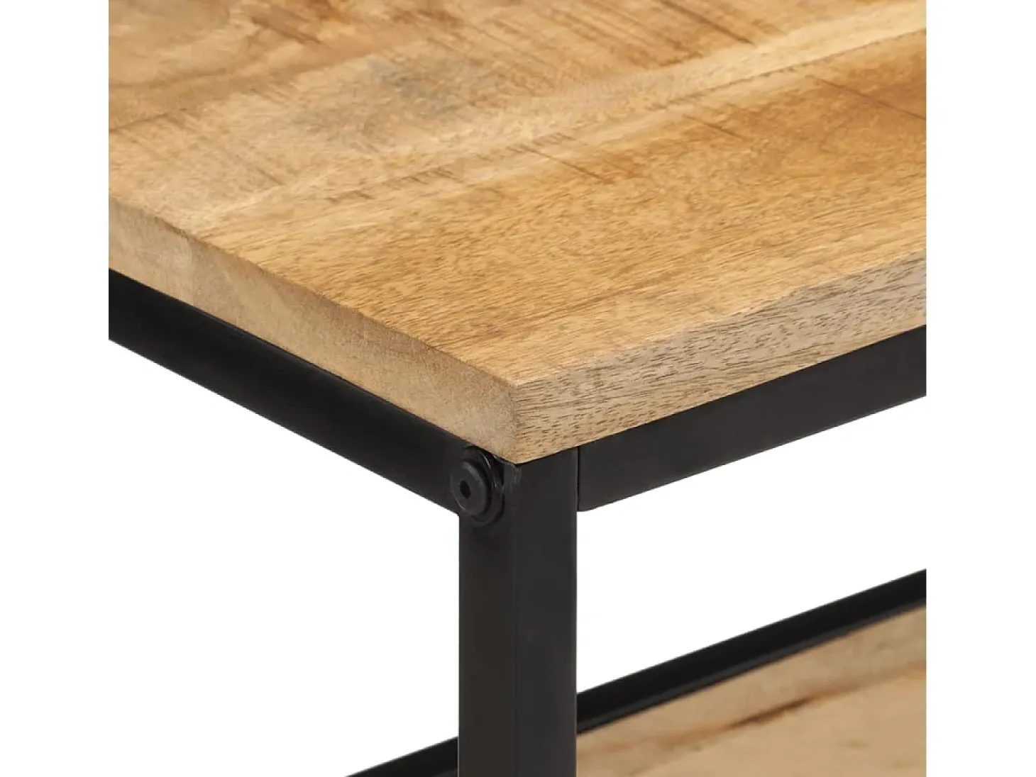 Mesa consola madera maciza de mango rugosa 70x35x70 cm