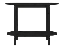 Mesa consola madera maciza de pino negro 110x40x80 cm ES479830