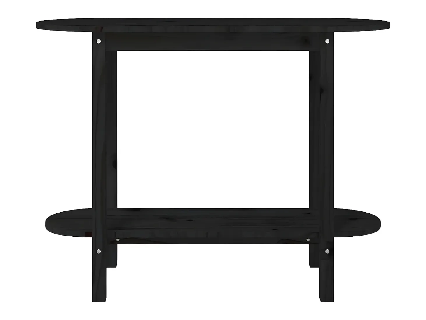 Mesa consola madera maciza de pino negro 110x40x80 cm ES479830