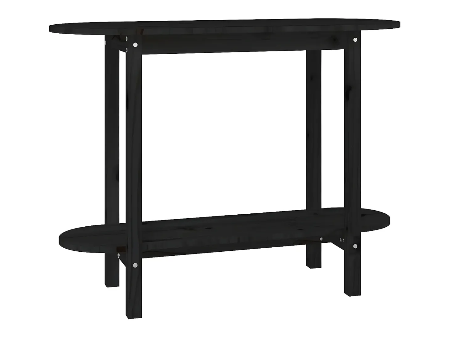 Mesa consola madera maciza de pino negro 110x40x80 cm ES479830