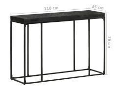 Mesa consola madera maciza de acacia y mango negro 110x35x76 cm