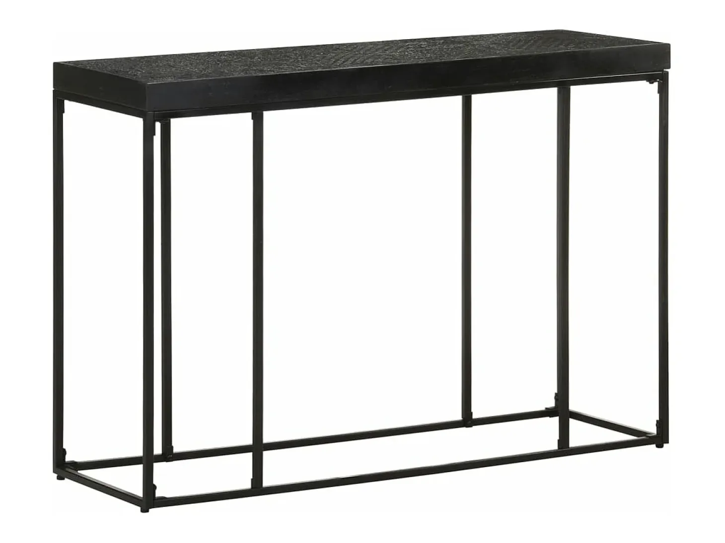 Mesa consola madera maciza de acacia y mango negro 110x35x76 cm