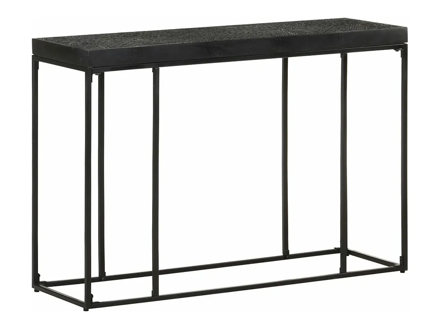 Mesa consola madera maciza de acacia y mango negro 110x35x76 cm