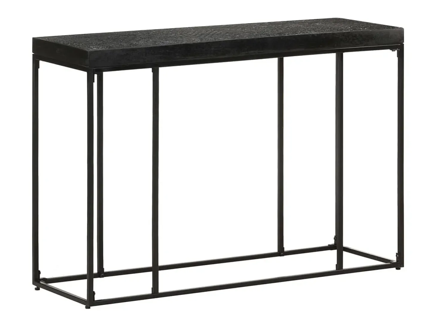 Mesa consola madera maciza de acacia y mango negro 110x35x76 cm