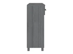 Mesa consola madera maciza de pino gris oscuro 90x35x90 cm
