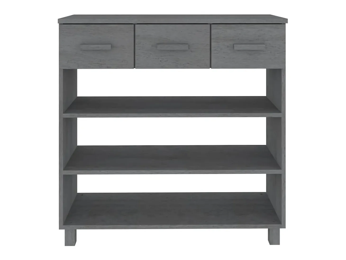 Mesa consola madera maciza de pino gris oscuro 90x35x90 cm ES505068