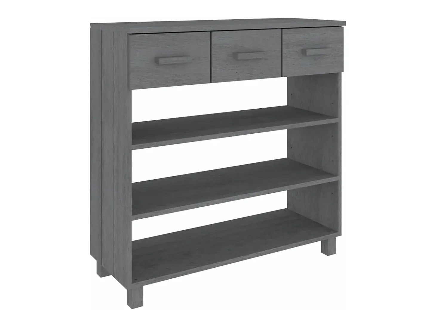 Mesa consola madera maciza de pino gris oscuro 90x35x90 cm ES505068