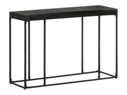 Mesa consola madera maciza de acacia y mango negro 110x35x76 cm