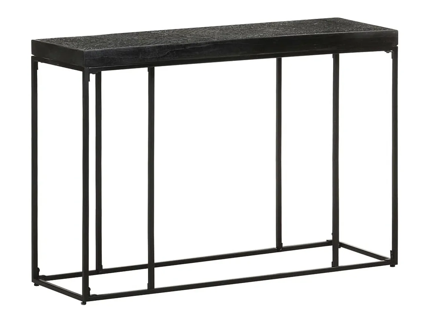 Mesa consola madera maciza de acacia y mango negro 110x35x76 cm