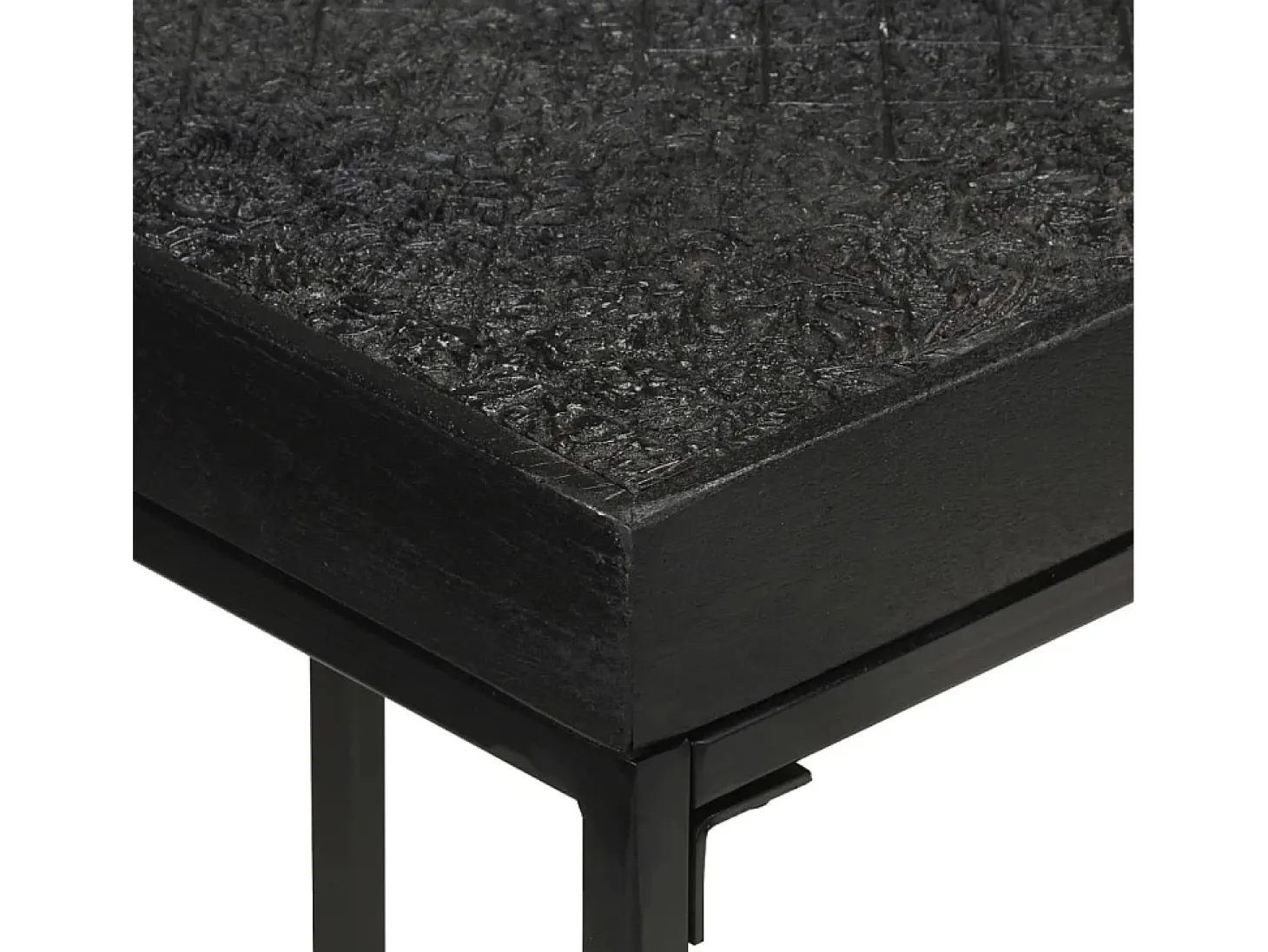 Mesa consola madera maciza de acacia y mango negro 110x35x76 cm