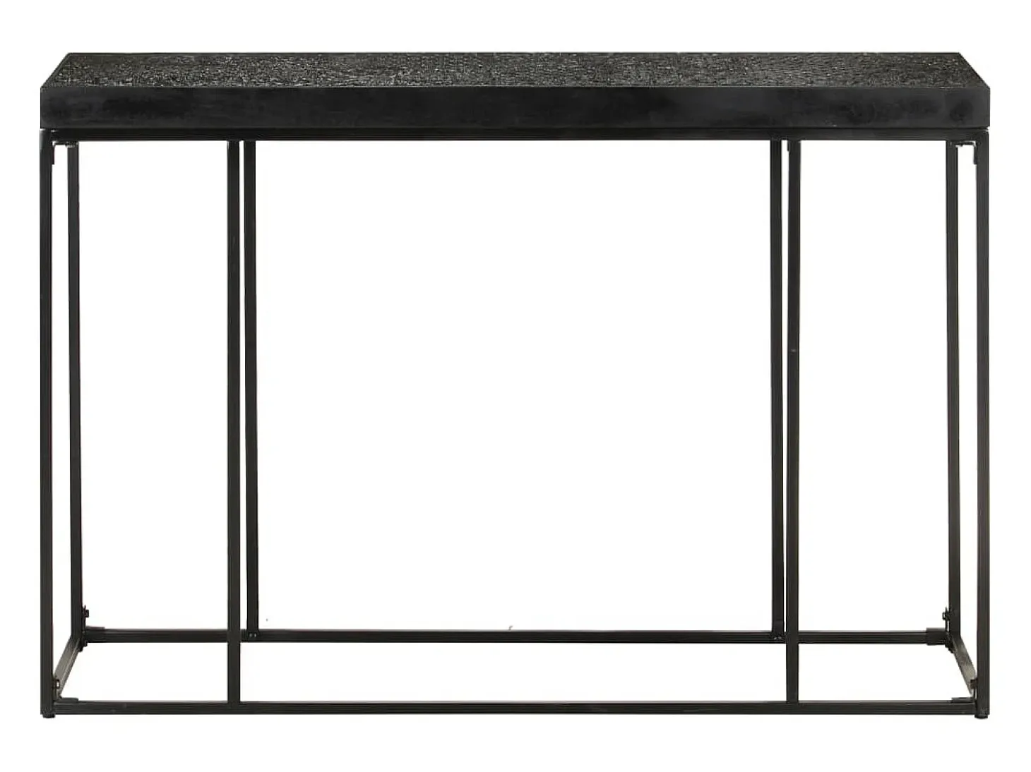 Mesa consola madera maciza de acacia y mango negro 110x35x76 cm