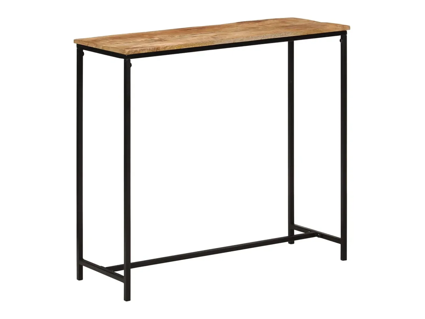 Mesa consola madera maciza de mango y hierro 80x30x74 cm