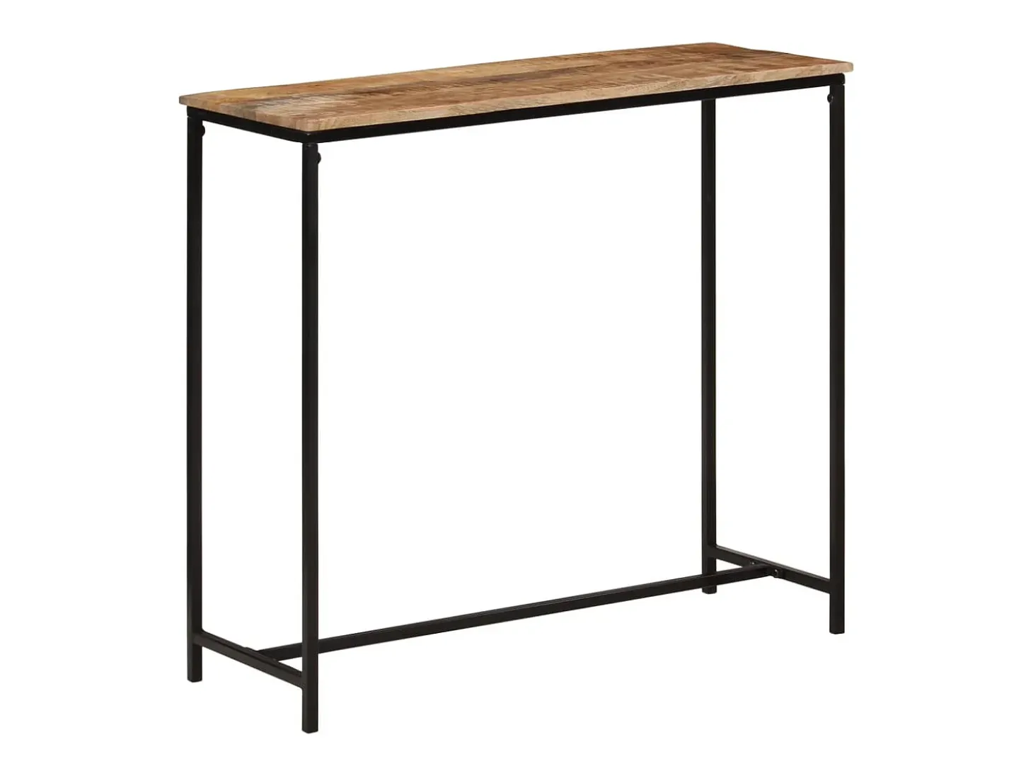 Mesa consola madera maciza de mango y hierro 80x30x74 cm