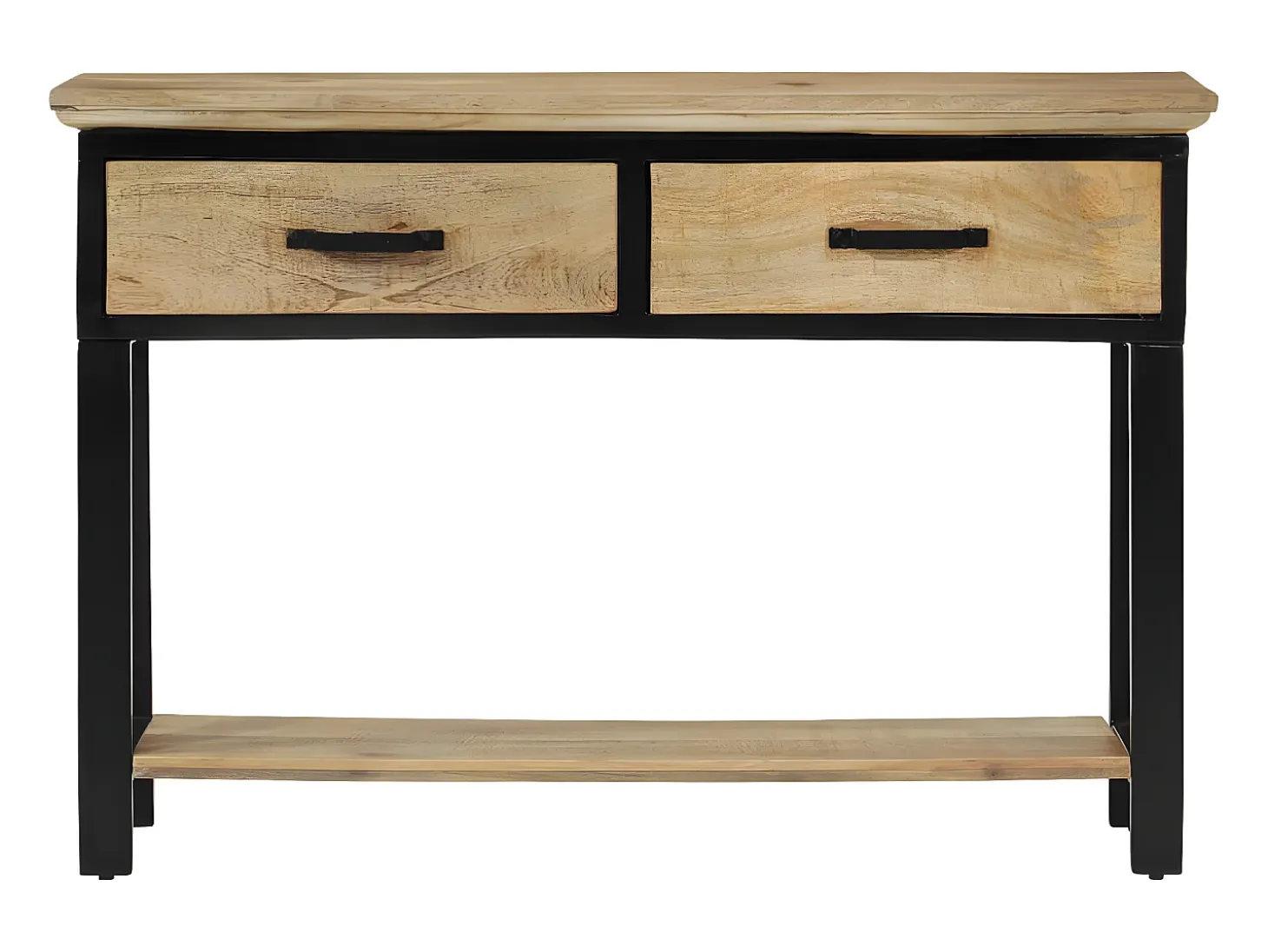 Mesa consola madera maciza de mango rugosa 110x30x75 cm ES944256