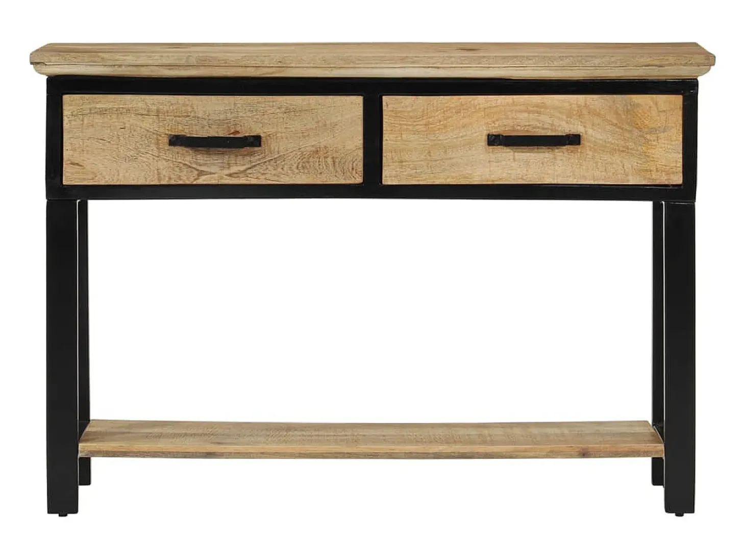 Mesa consola madera maciza de mango rugosa 110x30x75 cm