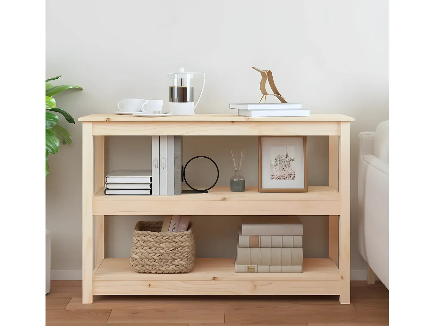 Mesa consola madera maciza de pino 110x40x74 cm ES670038
