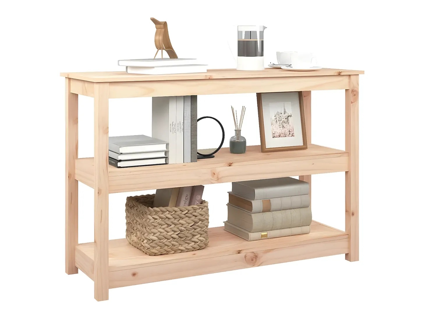 Mesa consola madera maciza de pino 110x40x74 cm ES670038