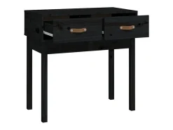 Mesa consola madera maciza de pino negro 76,5x40x75 cm