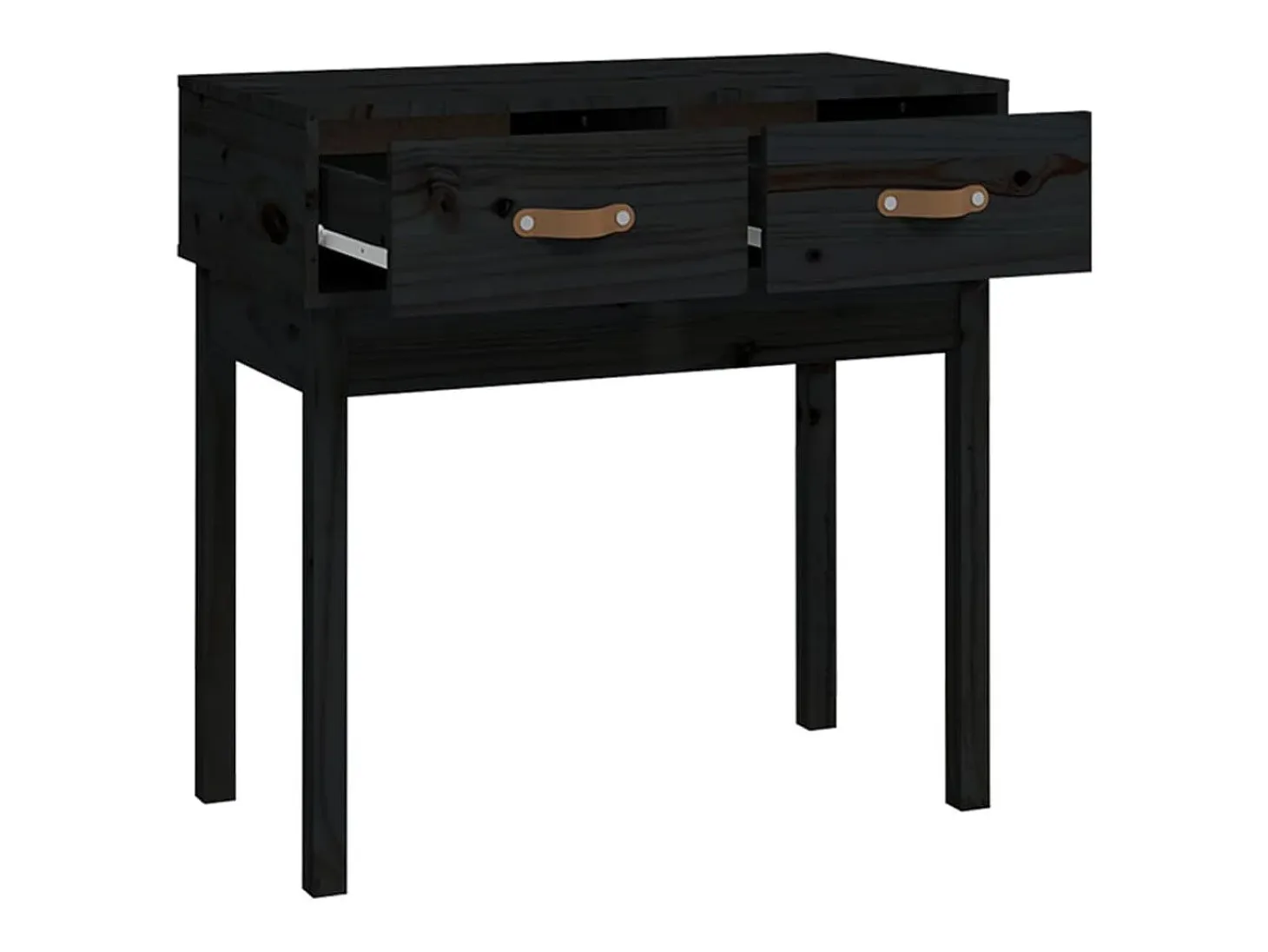 Mesa consola madera maciza de pino negro 76,5x40x75 cm