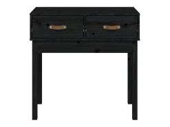 Mesa consola madera maciza de pino negro 76,5x40x75 cm