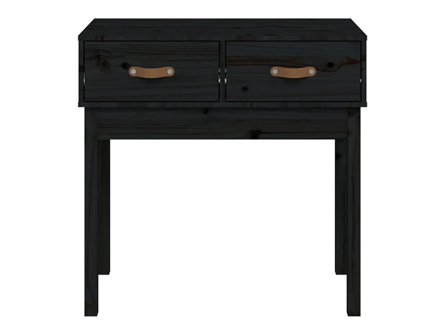 Mesa consola madera maciza de pino negro 76,5x40x75 cm