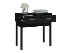 Mesa consola madera maciza de pino negro 76,5x40x75 cm
