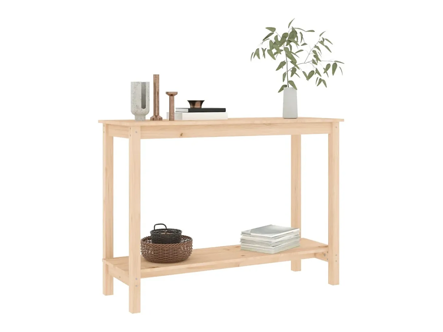 Mesa consola madera maciza de pino 110x40x80 cm