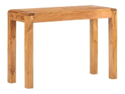 Mesa consola madera maciza de acacia acabado miel 110x40x76 cm